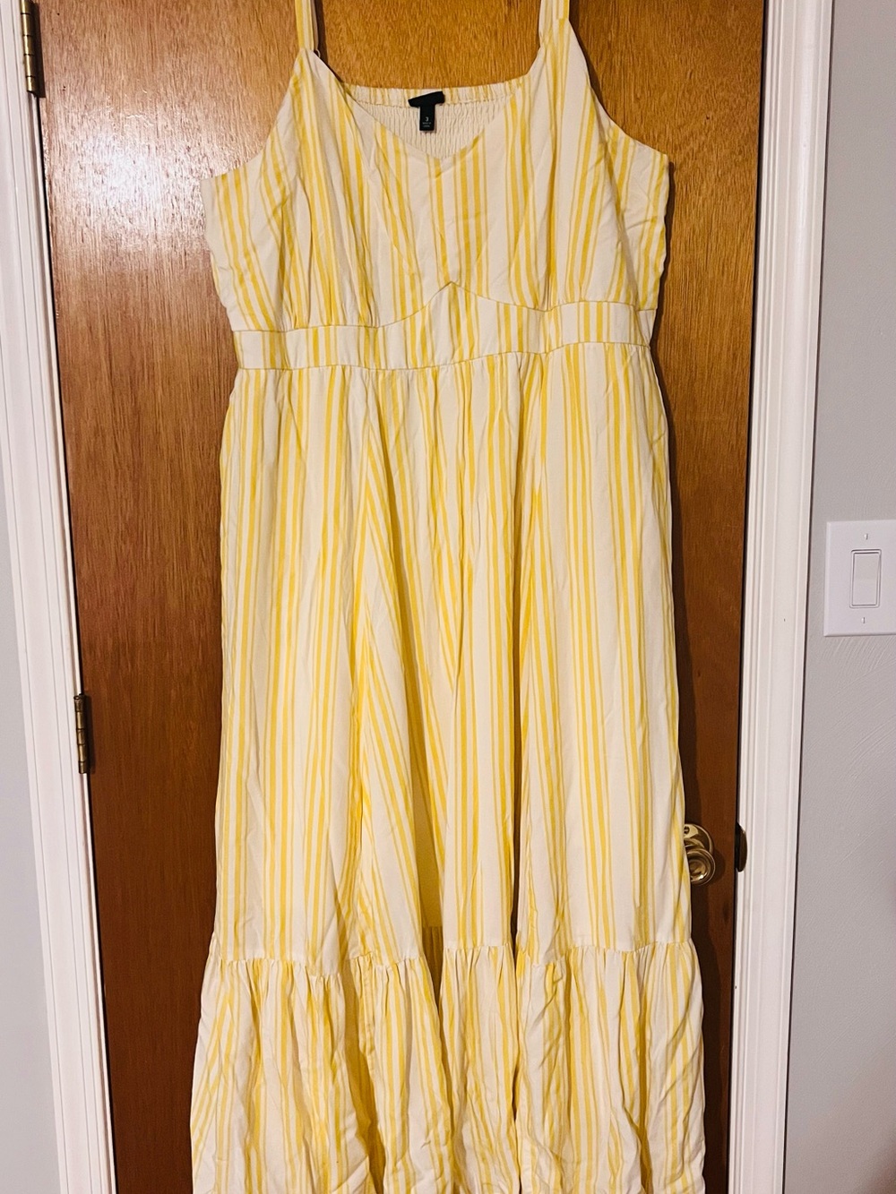 torrid Yellow and White Striped Midi Sundress